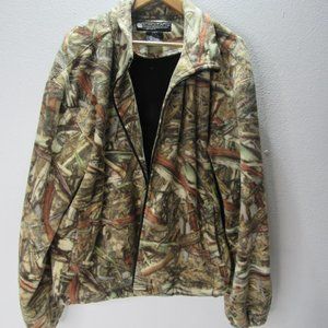 LONGLEAF Camo Full Zip Jacket LG Fleece Sweater Jacket 118527 Missing Zipper